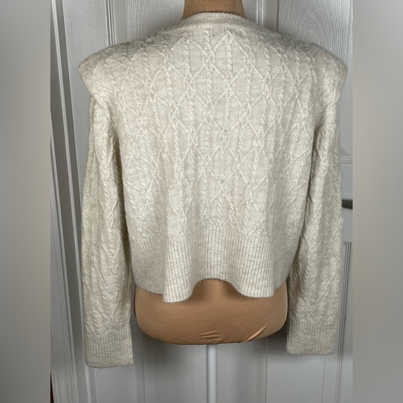 House of Harlow 1960 Cream / Off White Knit Cropped Knit Sweater Large - Picture 6 of 8